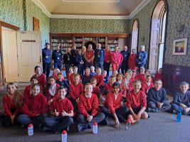 Watton Rotarians with Crucial Crew partners and children from local schools
